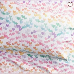 POTTERY BARN KIDS Organic COTTON Heart Pillowcase NWT Standard Size
